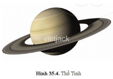 Hãy cho biết Thổ Tinh (hình 35.4) có chu kì quay lớn hơn hay nhỏ hơn chu kì quay của Trái Đất